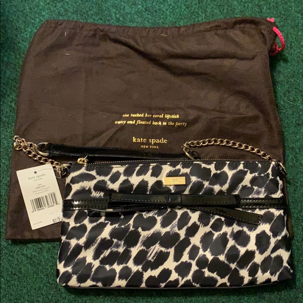 NWT Kate spade clutch w/ gold accents
